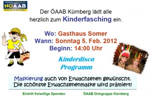 Plakat Kinderfasching 2012